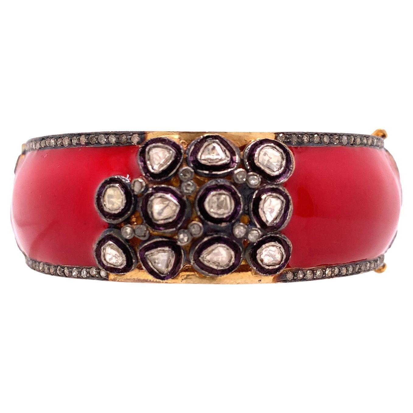 Lucea New York Rustic Diamond Bangle Bracelet For Sale At 1stDibs 