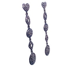 Lucea New York Rustic Diamond Dangle Earrings