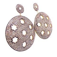 Lucea New York Rustic Diamond Disc Earrings