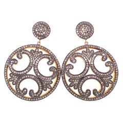 Lucea New York Boucles d'oreilles en forme de disque en diamants rustiques