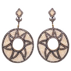 Lucea New York Rustic Diamond & Seed Pearl Earrings