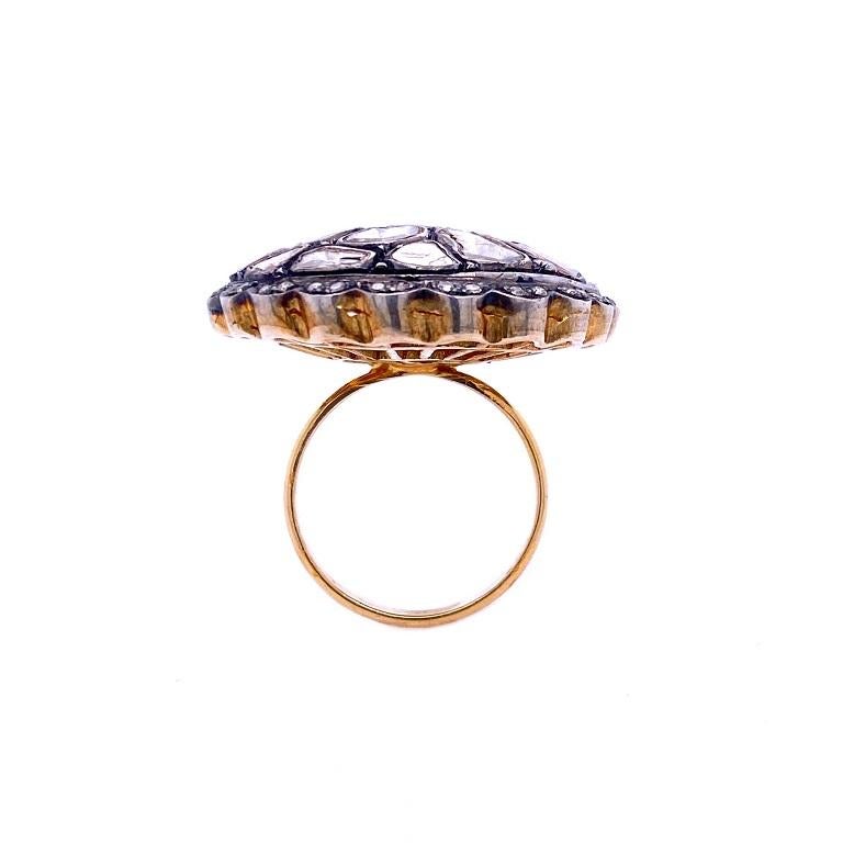 Women's Lucea New York Rustic Diamond Statement Cocktail Ring For Sale