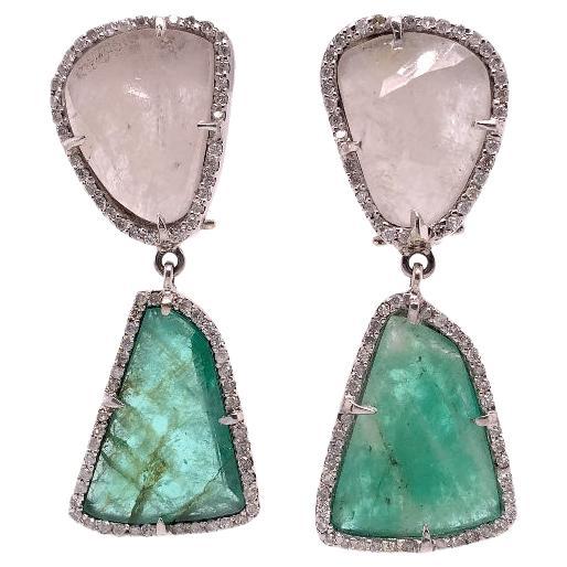 Lucea New York Sapphire, Emerald and Diamond Earrings