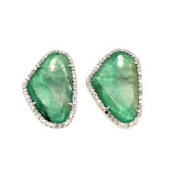 Lucea New York Slice Emerald and Diamond Earrings