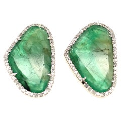 Lucea New York Slice Emerald and Diamond Earrings