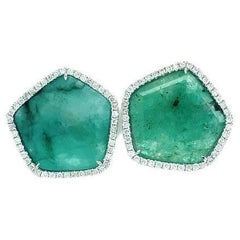 Lucea New York Slice Emerald & Diamond Earrings