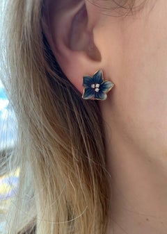 Lucea New York Tainted Gray Rhodium with Diamond Stud Earrings