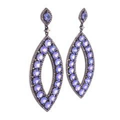 Lucea New York Tanzanite and Diamond Drop Earrings