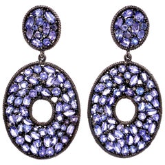 Lucea New York Tanzanite and Diamond Drop Earrings