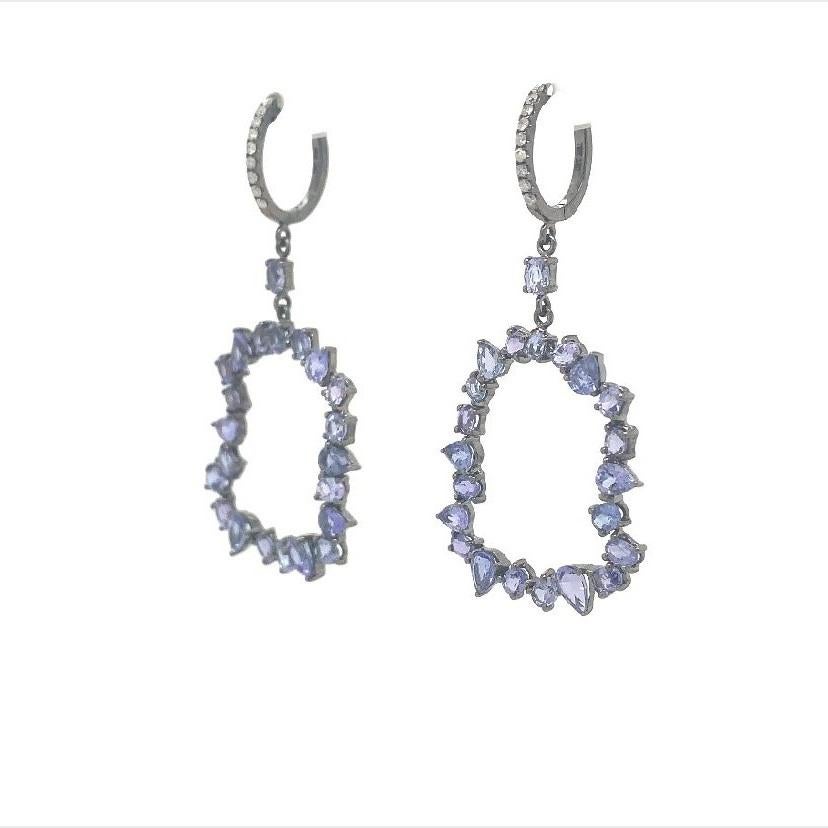 Contemporaneo Lucea New York Orecchini con tanzanite e diamanti in vendita