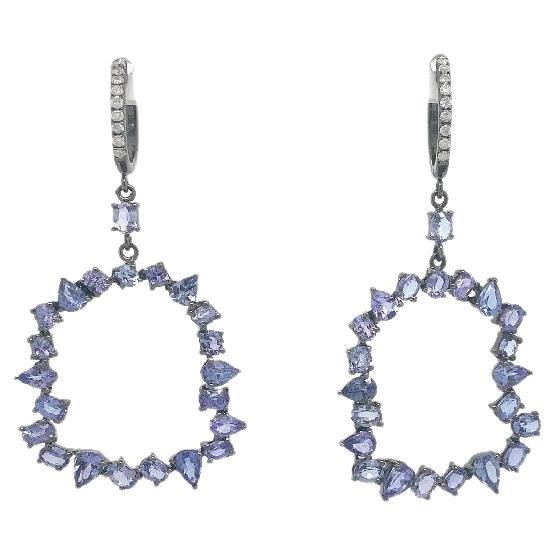 Lucea New York Tanzanite and Diamond Earrings For Sale