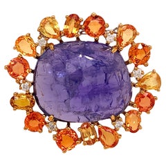 Lucea New York Pendentif en tanzanite et saphir orange