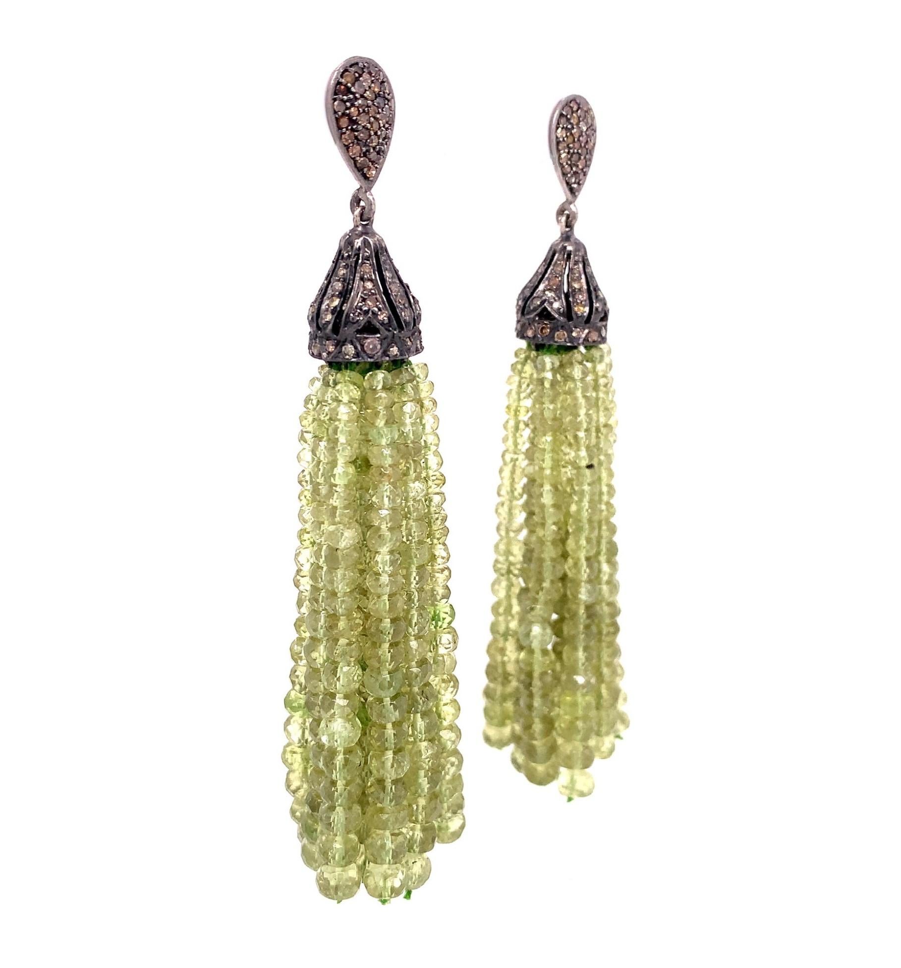 beaded tassel earrings