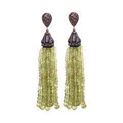 Lucea New York Tassel Peridot Beads Earring