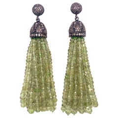 Lucea New York Tassel Peridot Beads Earrings