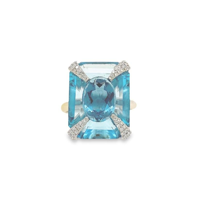 Contemporary Lucea New York Topaz and Diamond Ring For Sale