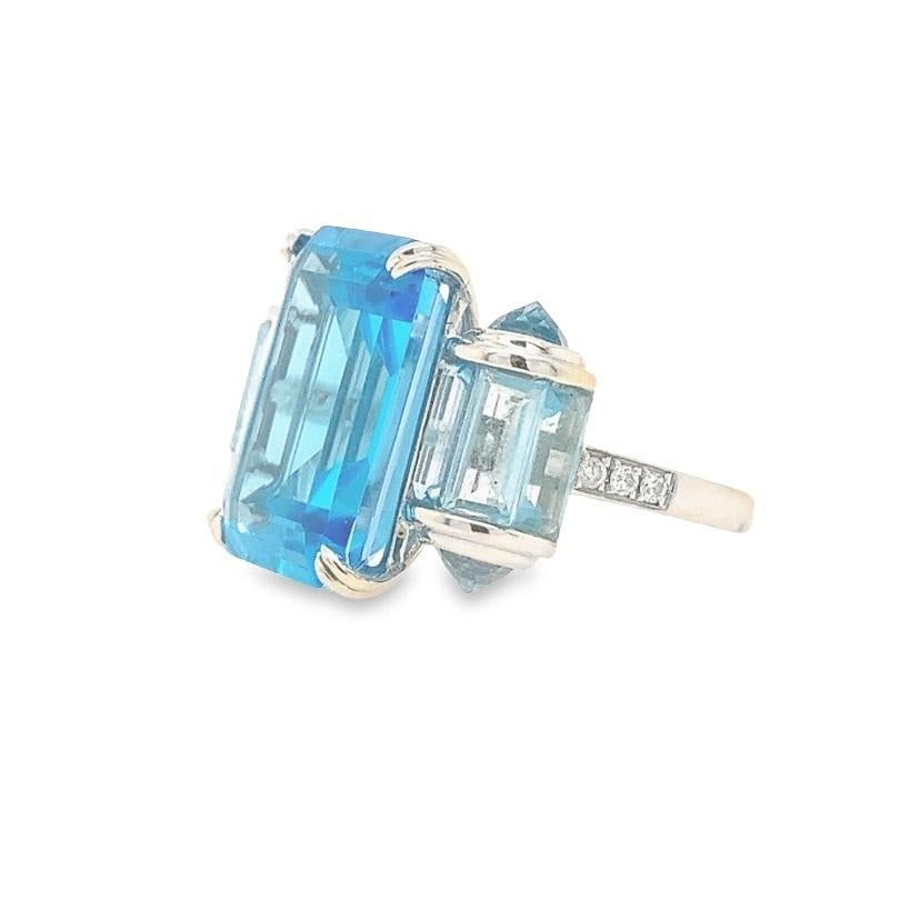 Mixed Cut Lucea New York Topaz and Diamond Ring For Sale