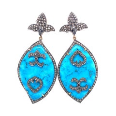 Lucea New York Turquoise and Icy Diamond Statement Earring