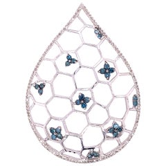Used Lucea New York White Diamond & Blue Diamond Pendant