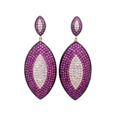 Lucea New York White Sapphire and Ruby Drop Earring