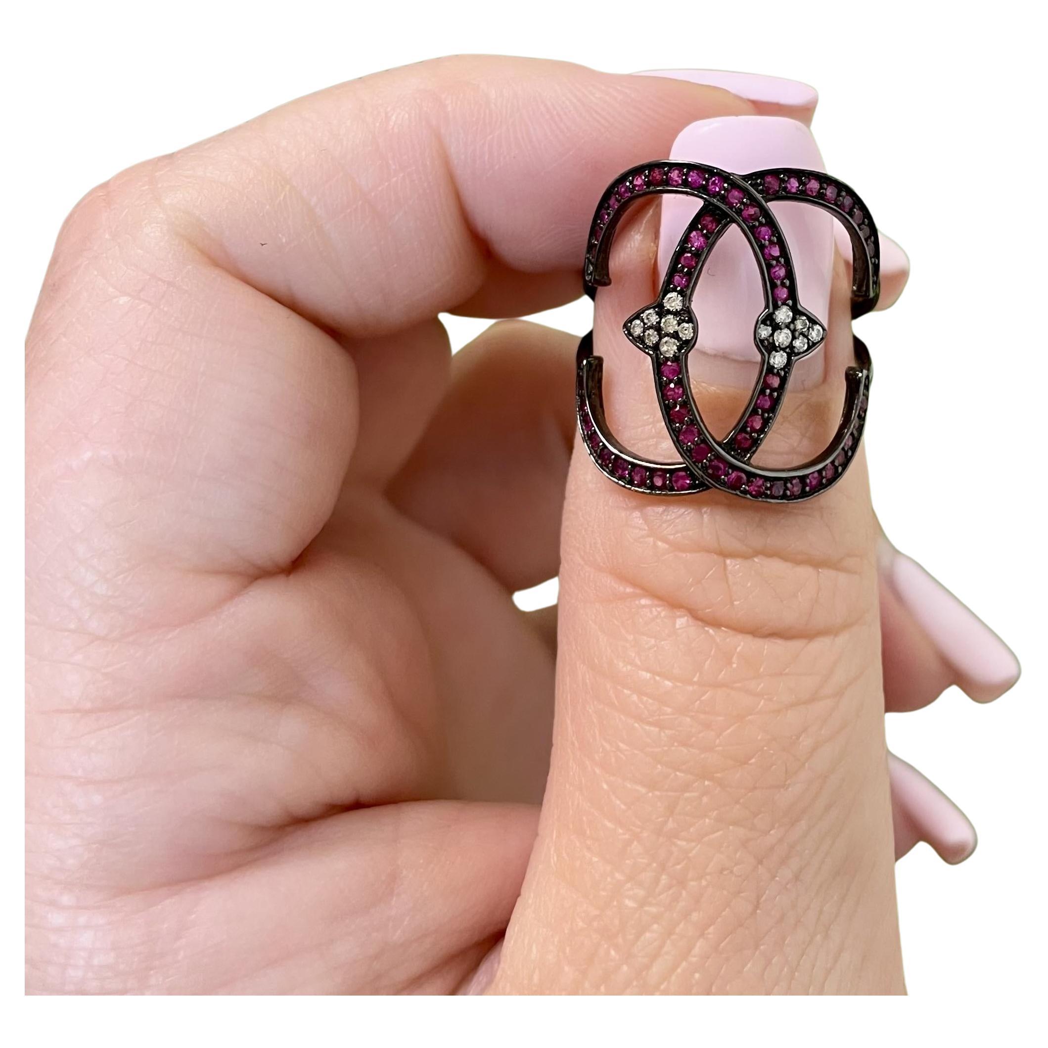 Lucea Ruby & Dia C Ring BG;D0.09R0.49MW3.76 For Sale