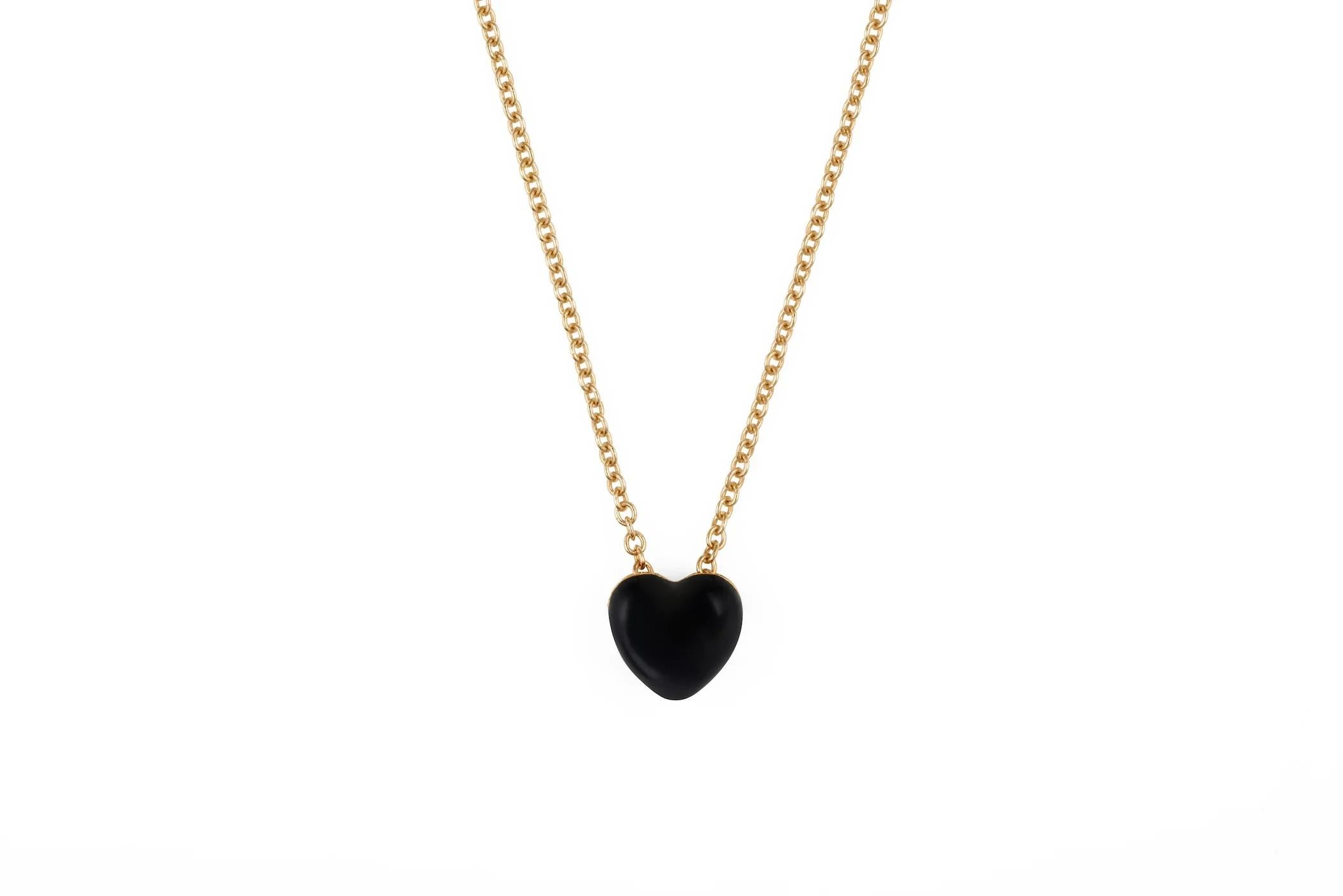 Collana con ciondolo a cuore nero Lucedeimieiocchi NWOT In condizioni Nuovo in vendita a Capri, IT