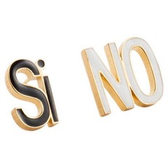 Lucedeimieiocchi Emaille Silber Sì No Ohrringe NWOT
