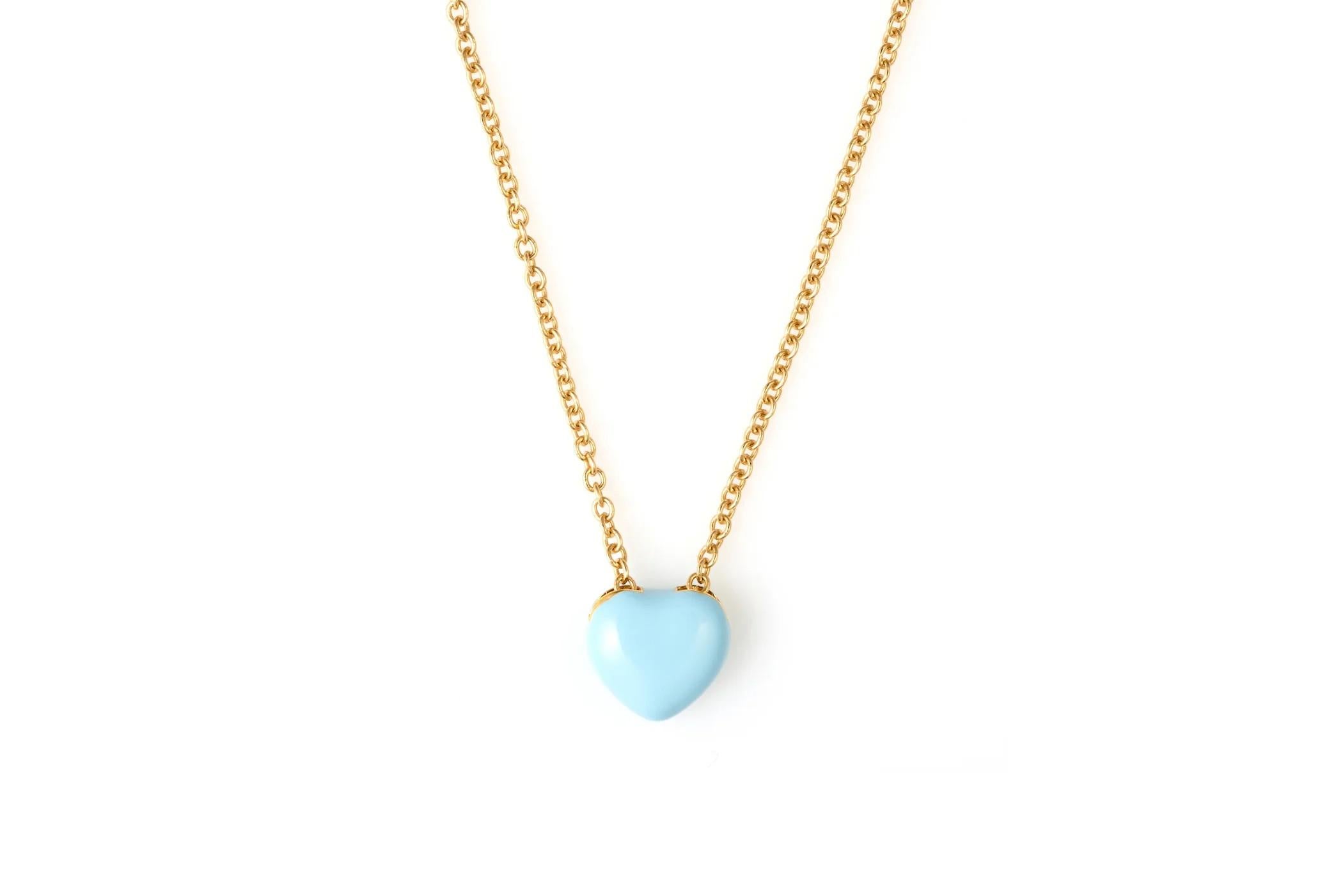 da uomo o donna Lucedeimieiocchi Collana con cuore azzurro in argento placcato oro NWOT in vendita