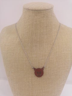 LuceDeiMieiOcchi little red devil silver necklace