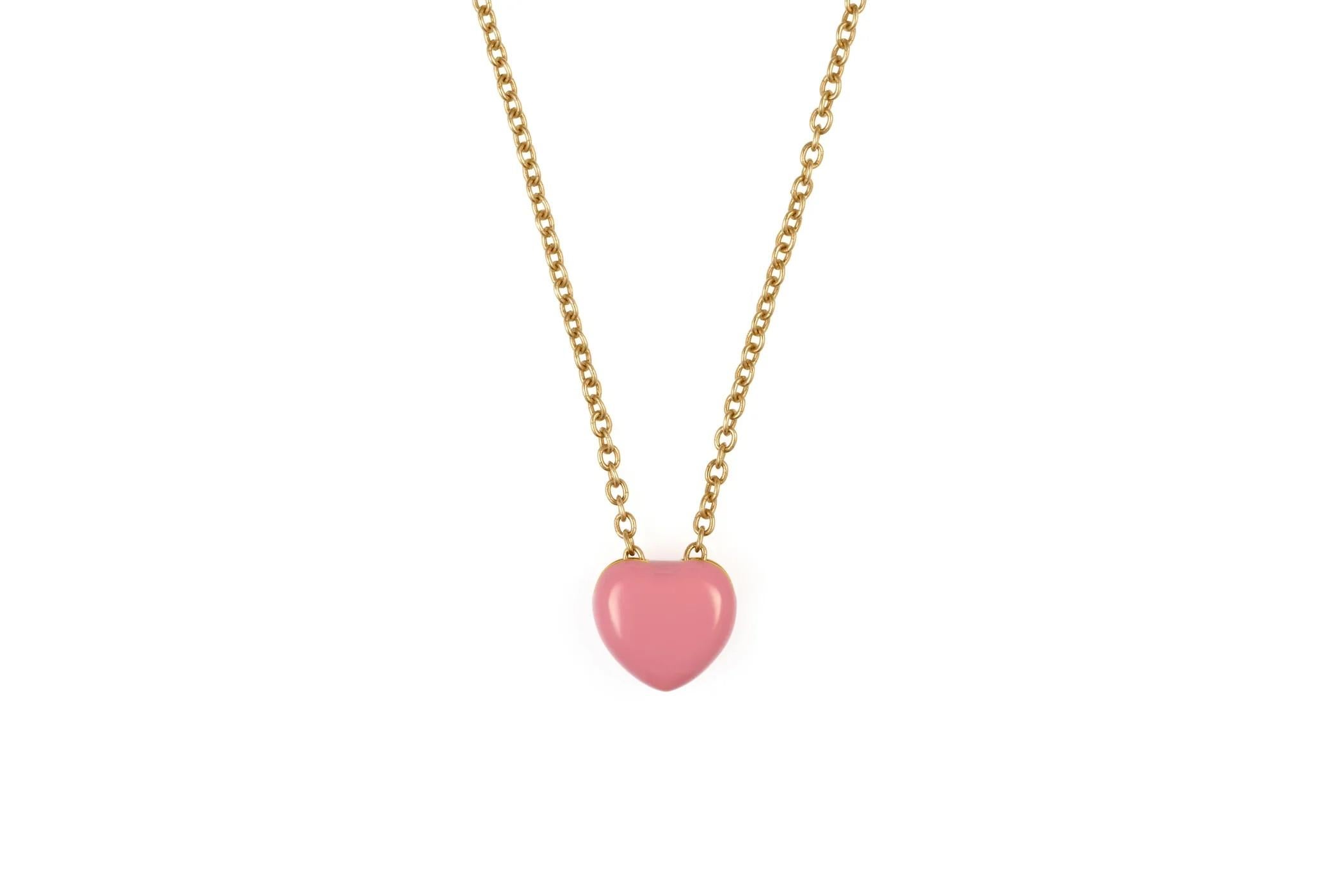 da uomo o donna Lucedeimieiocchi Collana con cuore rosa in argento placcato oro NWOT in vendita