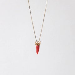 Lucedeimieiocchi Porte bonheur red horn necklace NWOT