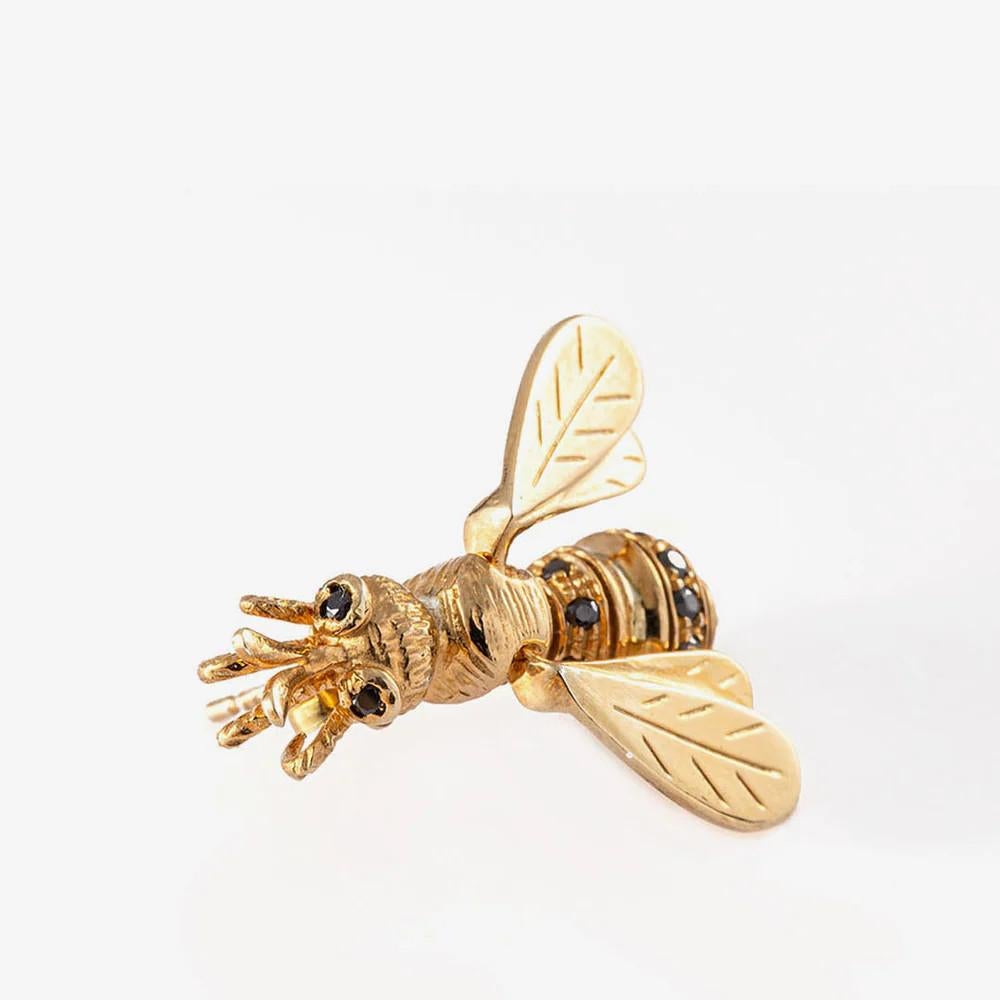 Lucedeimieiocchi Boucles d'oreilles abeilles en argent plaqué or NWOT Neuf - En vente à Capri, IT