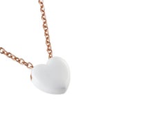 Lucedeimieiocchi White heart silver gold plated necklace NWOT