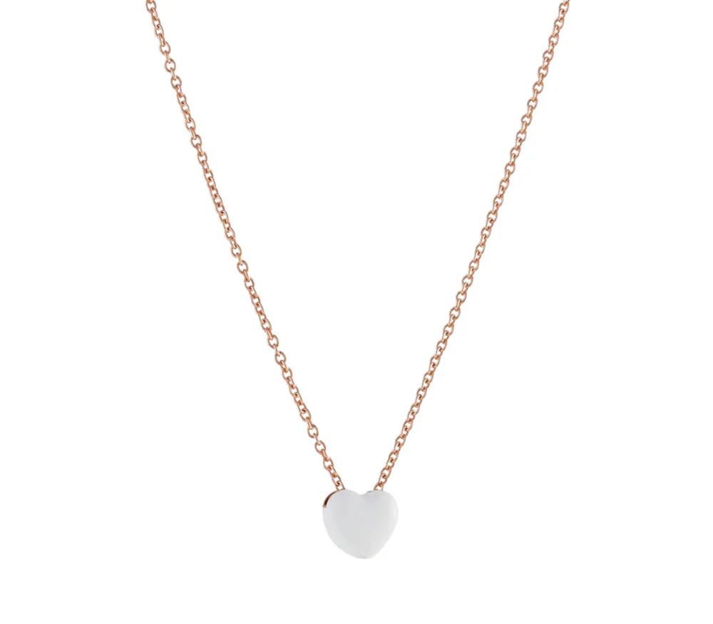 Collana Lucedeimieiocchi con cuore bianco in argento placcato oro NWOT In condizioni Nuovo in vendita a Capri, IT