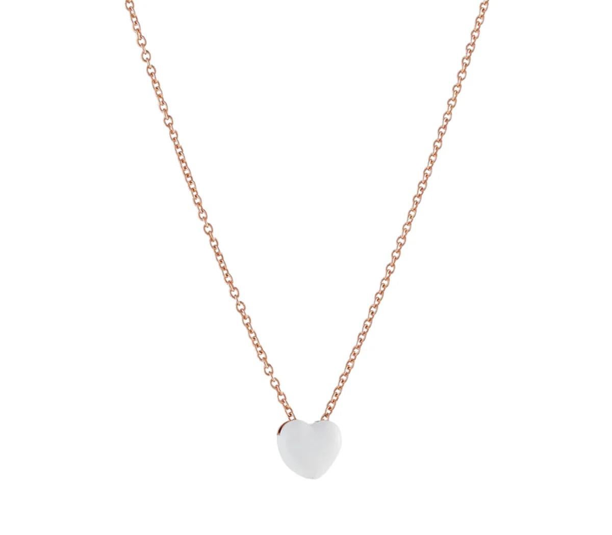 Lucedeimieiocchi Collana con cuore bianco in argento placcato oro NWOT In condizioni Nuovo in vendita a Capri, IT