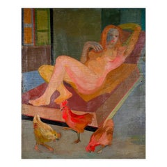 Nudo femminile con galline