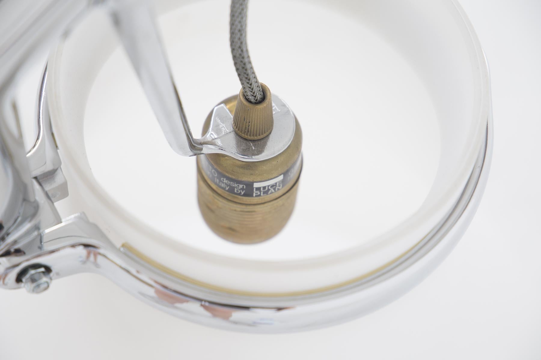 Lámpara de Cristal Opalino Ajustable Luceplan en venta 1