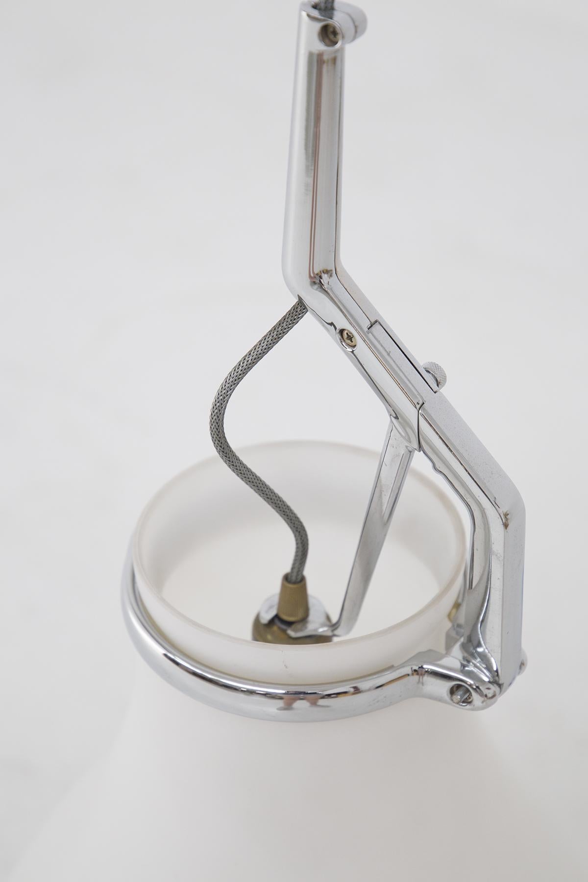 Luceplan Adjustable Opaline Glass Chandelier For Sale 3