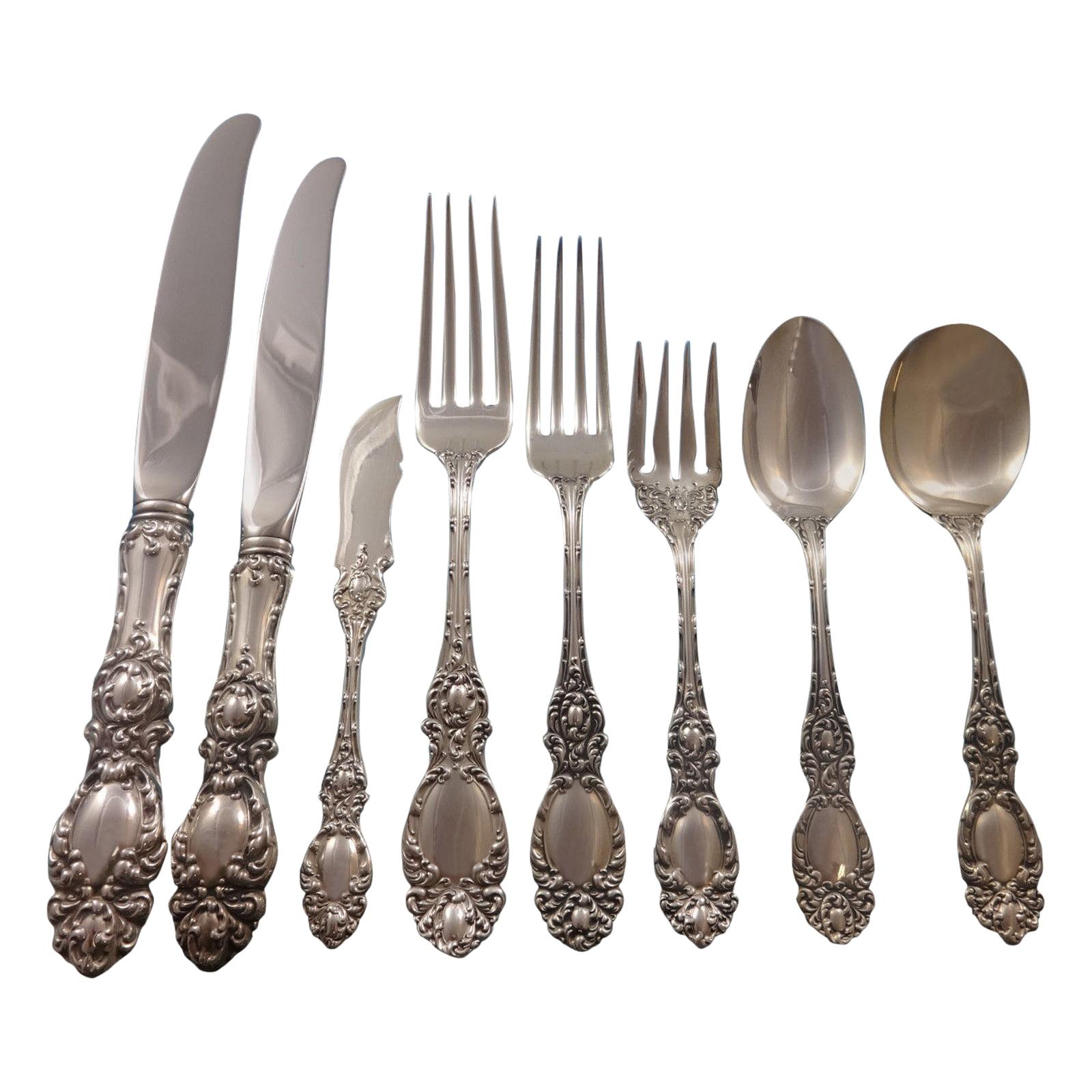 Lucerne by Wallace Sterling Silver Dinner Flatware Set for Eight Service 64 Pcs