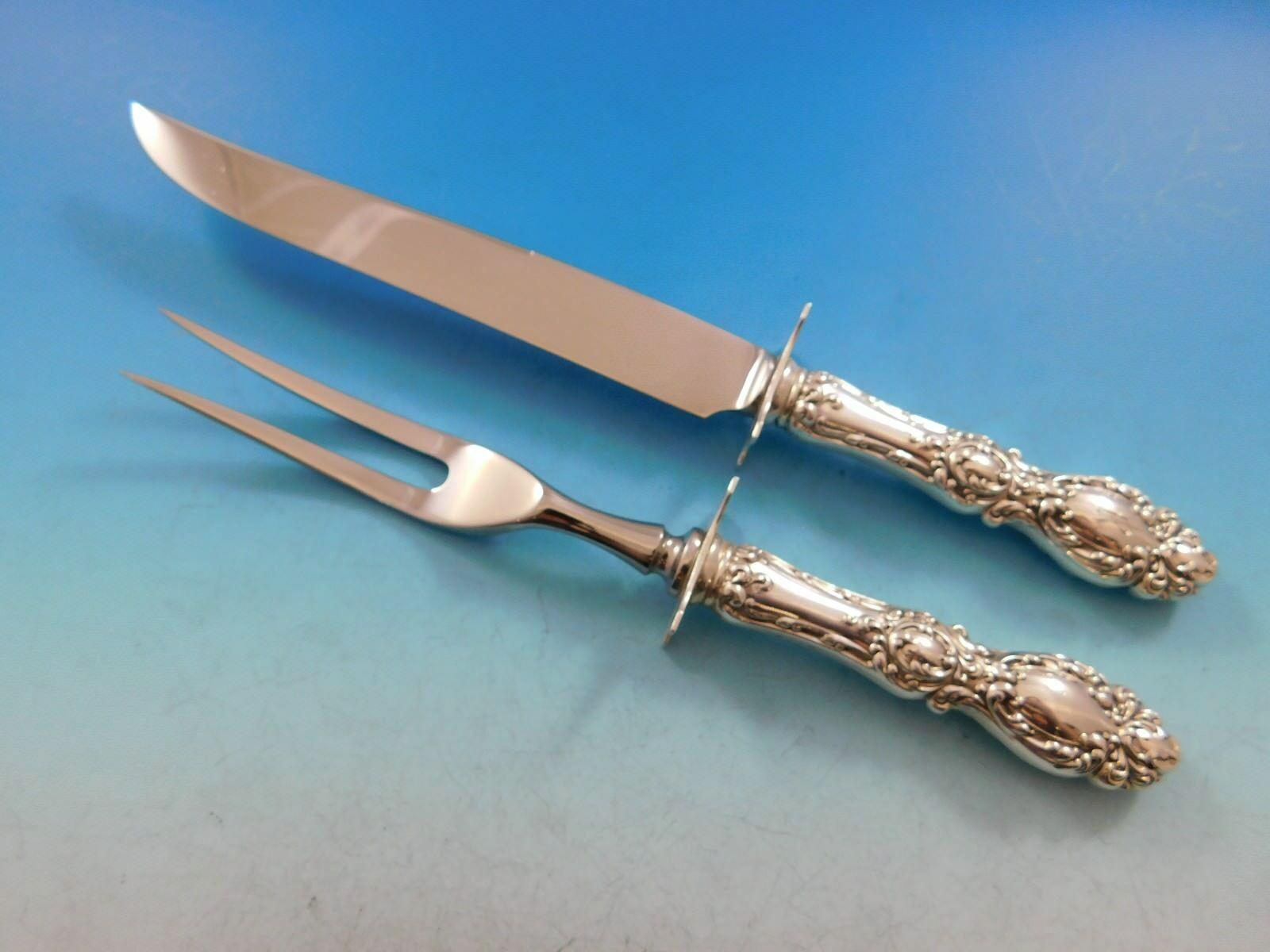 Lucerne by Wallace Sterling Silver Flatware Set Service 47 Pieces R Monogram 5