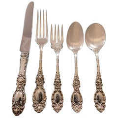 Lucerne by Wallace Sterling Silver Flatware Set Service 47 Pieces R Monogram