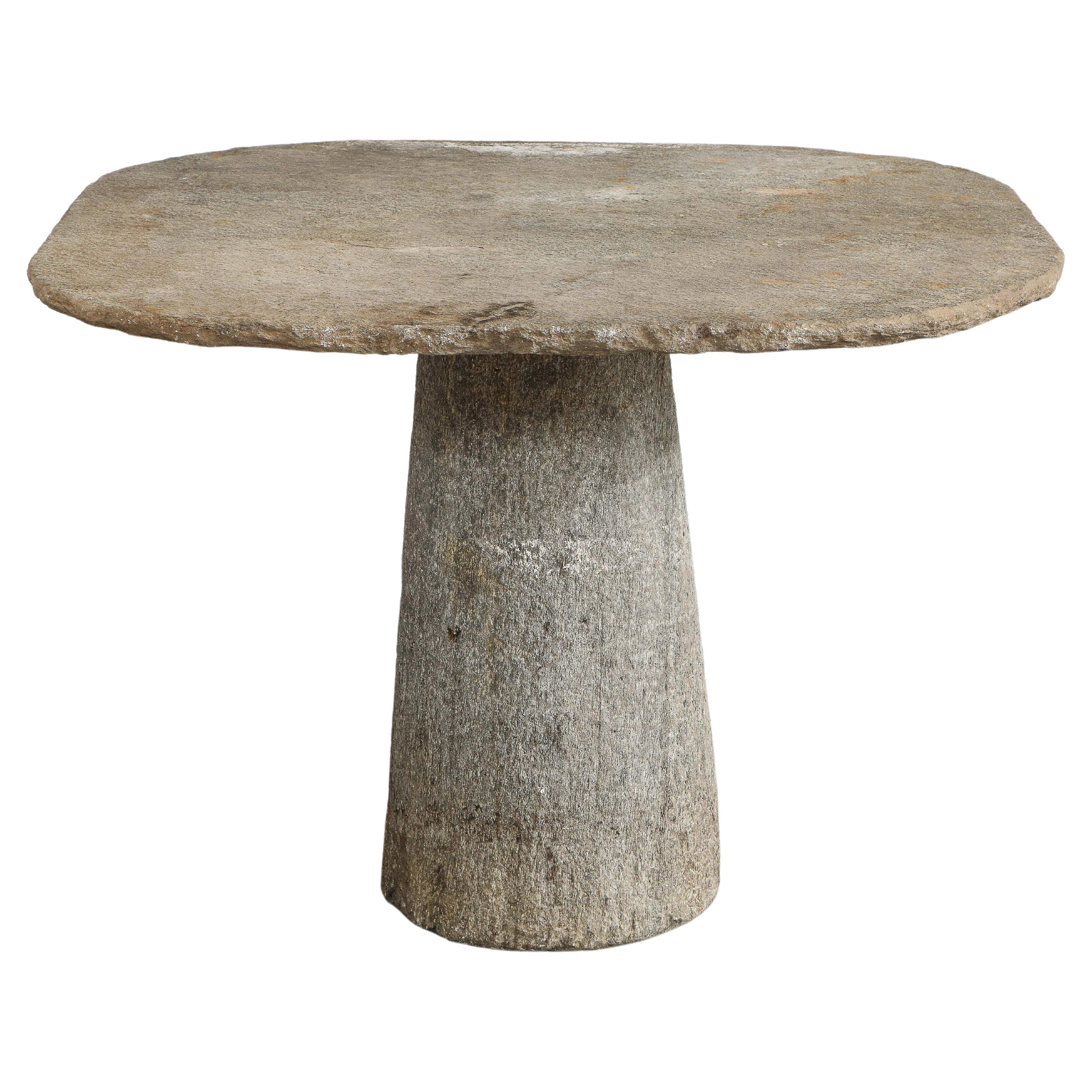 Lucerne Hard Stone Pedestal Table, Piedmont, Northern Italy