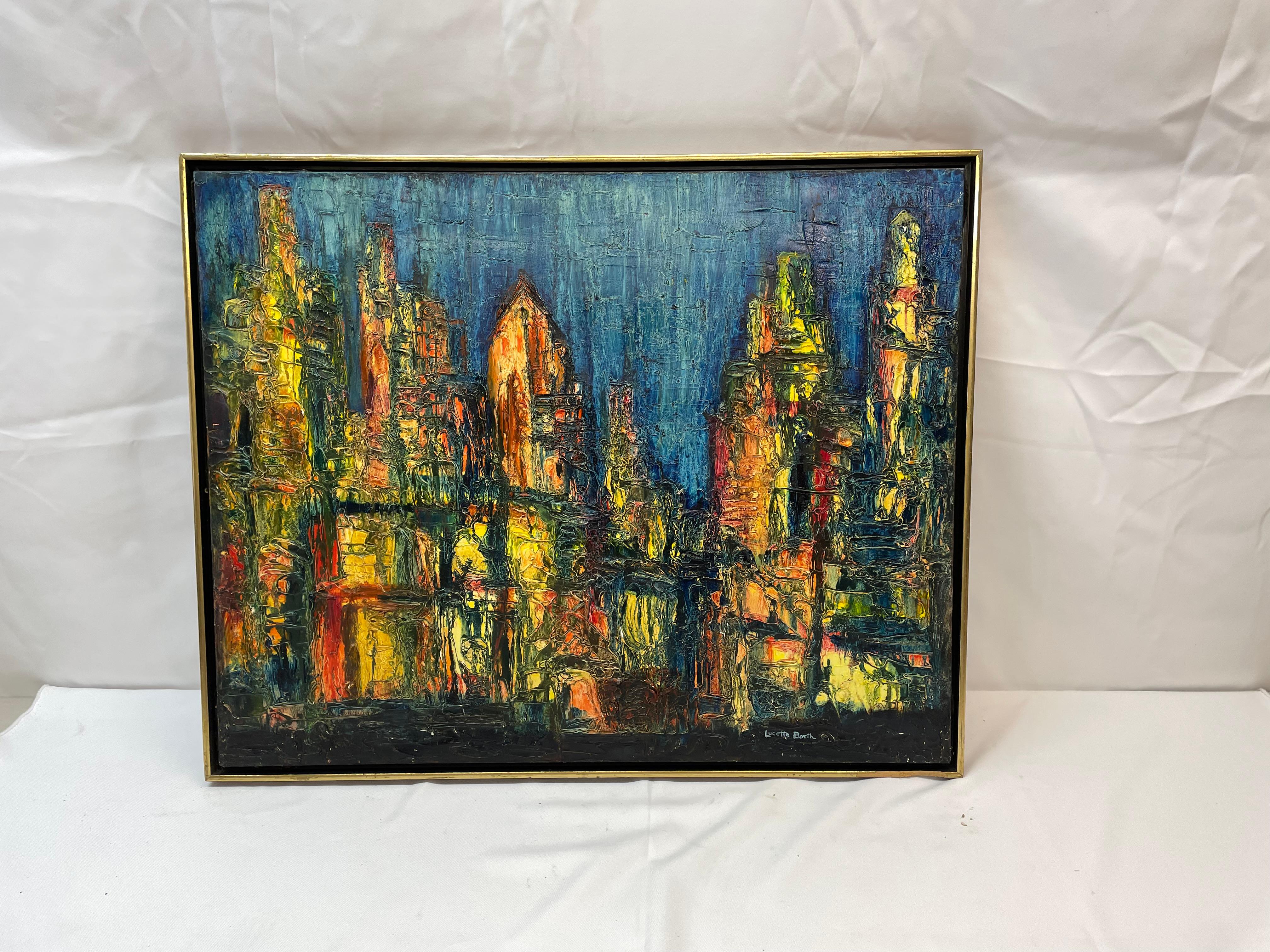 Lucette Barth Landscape Painting - New York at Night