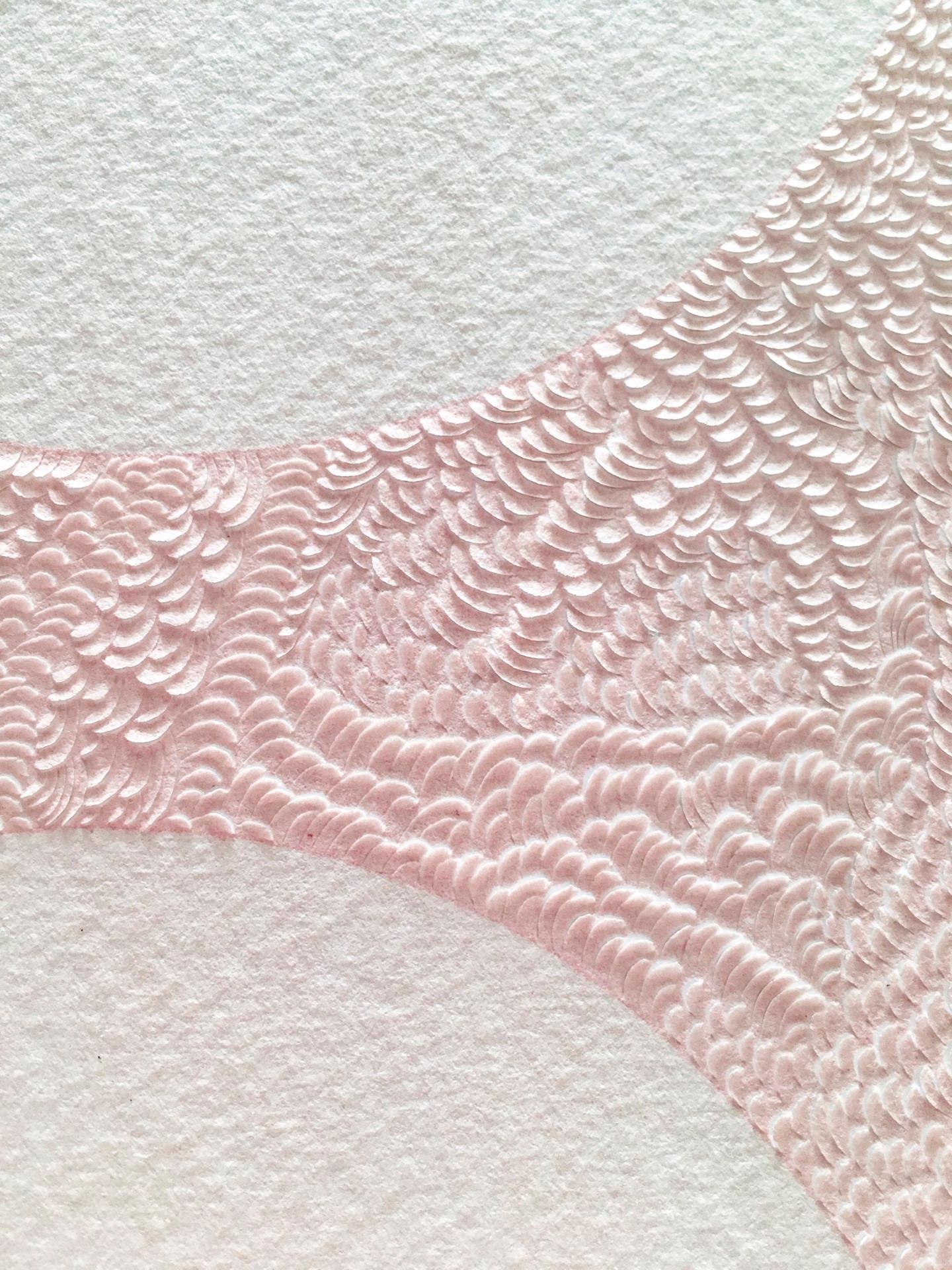 Knife Drawing XXIV - Manipulated Textured Paper with Stunning Detail (Pink) - Art by Lucha Rodriguez