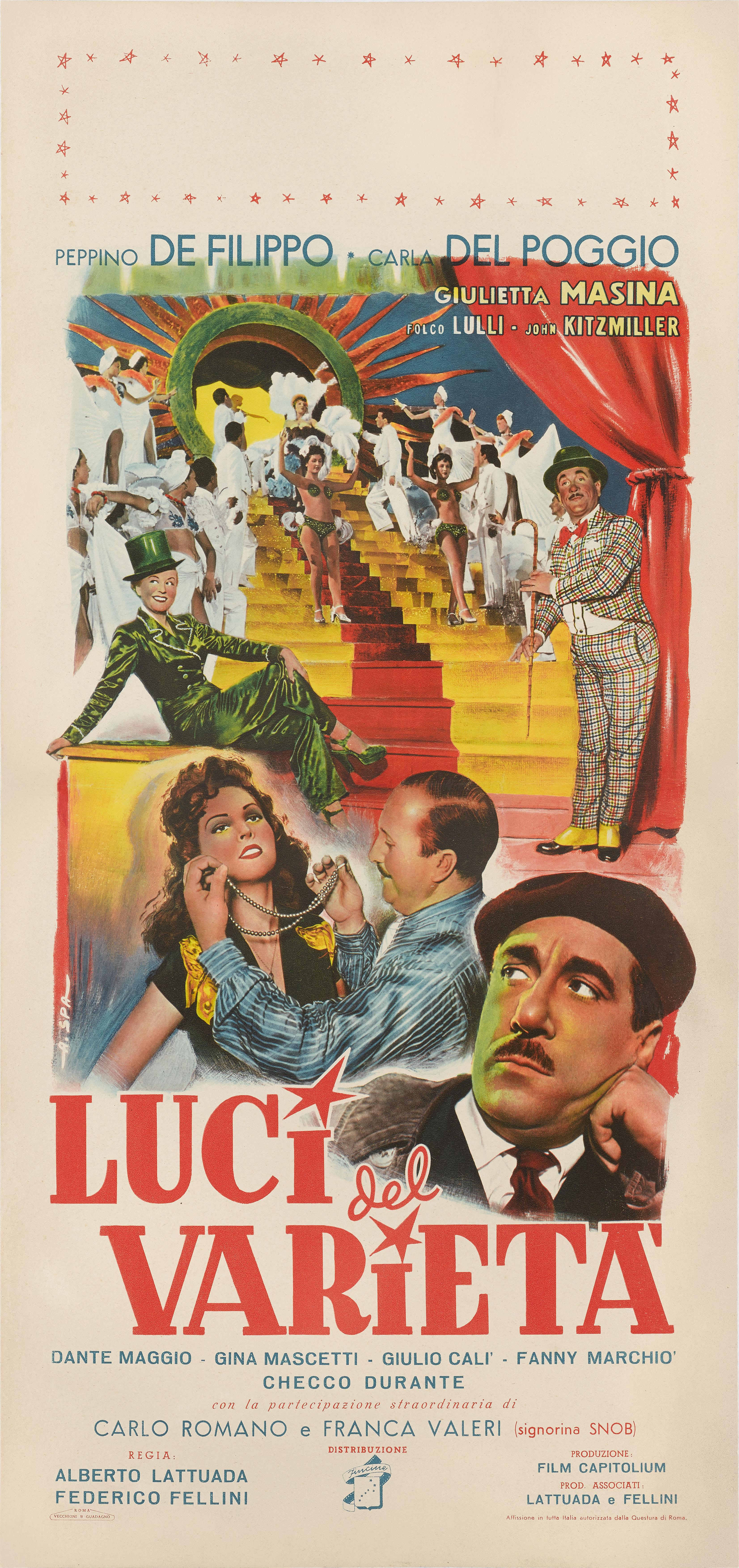 Locandina originale del film Luci del Varietà del 1950. Questo film è interpretato da Peppino De Filippo Carla Del Poggio e Giulietta Masina.
Questo poster è in lino di conservazione e verrà spedito arrotolato in un tubo molto resistente e inviato