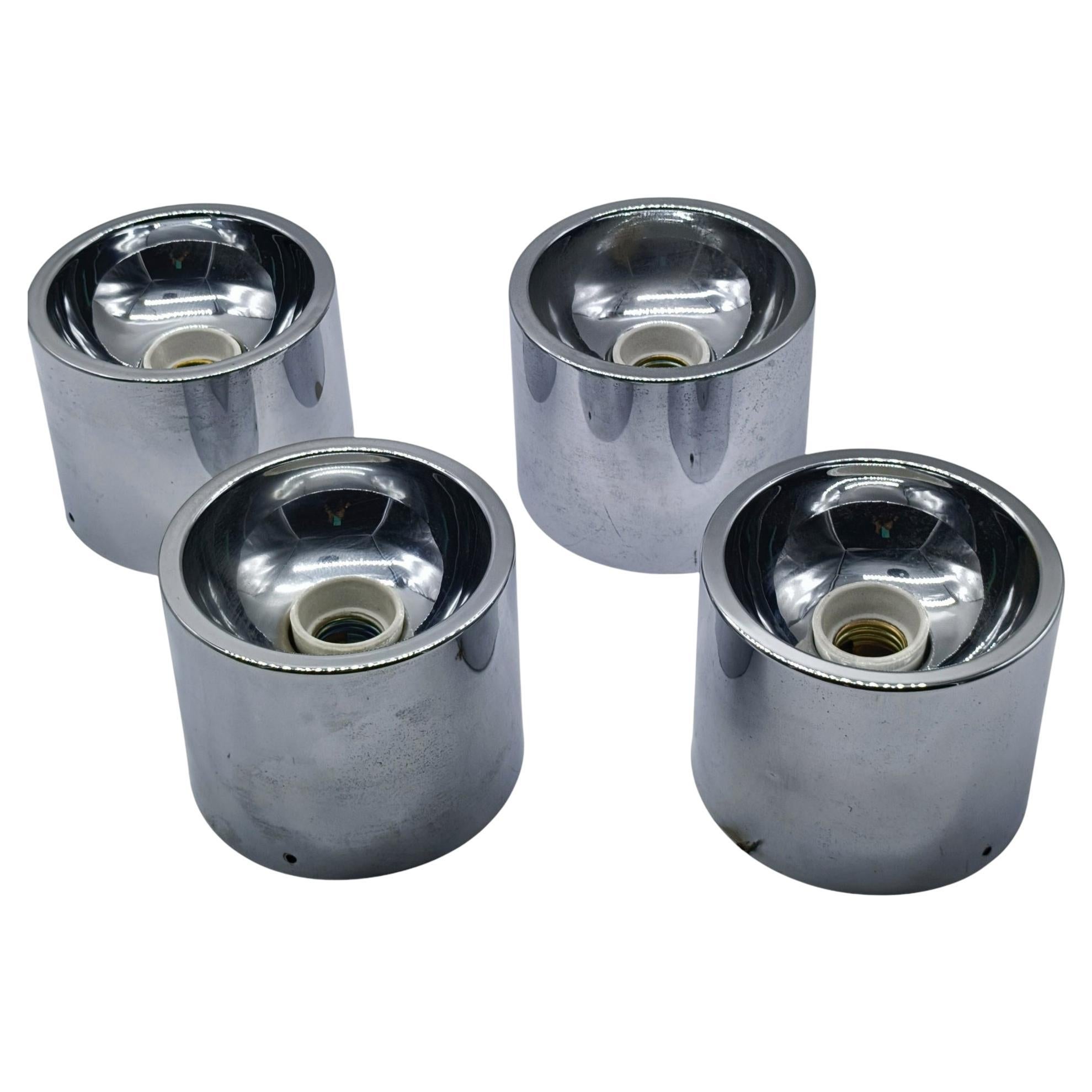 Luci Milano Faretto in Metallo Cromato Lucido, Italia 1970s