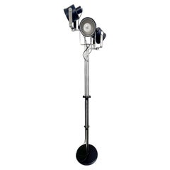 Luci Milano P433 Floor Lamp chromed Metal, Three Lights, Adjustable, Mid-Century