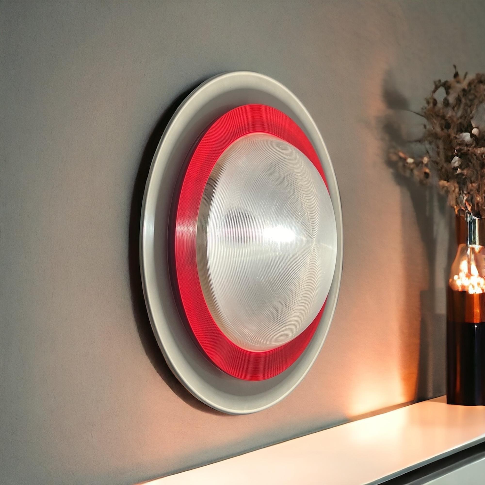 Luci Milano ‘Sat 50’ Flush Mount Lamp - Futuristic Design New Old Stock 80s For Sale 3