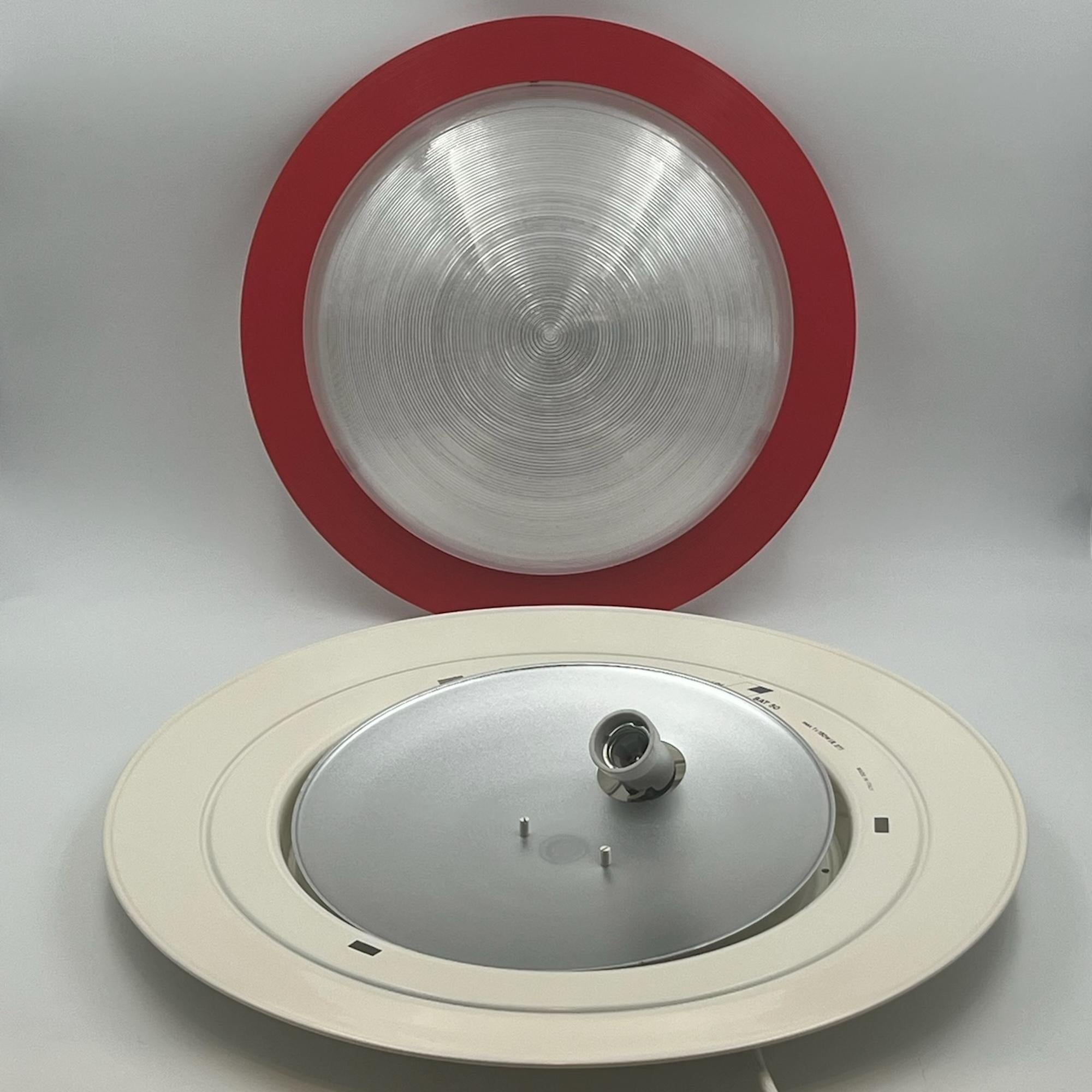 Metal Luci Milano ‘Sat 50’ Flush Mount Lamp - Futuristic Design New Old Stock 80s For Sale