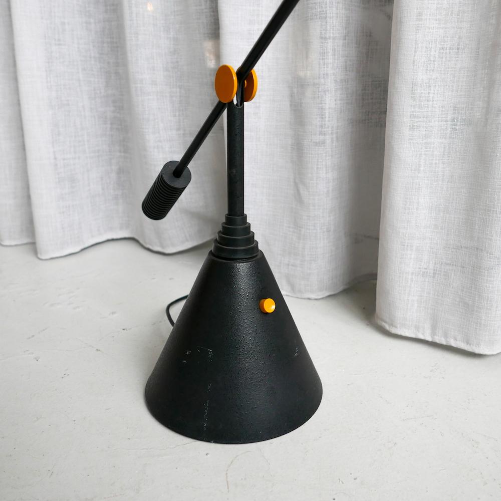 Late 20th Century Luci Milano Table Lamp, 1980s Pop Design, Memphis Style, Italian Collectible For Sale